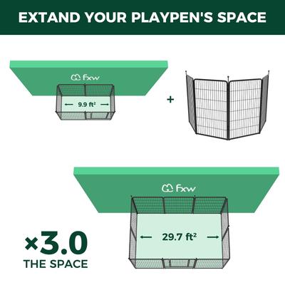 Show full view: FXW Instant Outdoor Dog Playpen, Black, 45-in, 4-panel slide 2 of 5