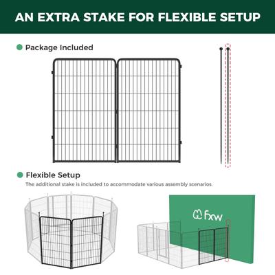 Show full view: FXW Instant Outdoor Dog Playpen, Black, 45-in, 2-panel slide 3 of 5