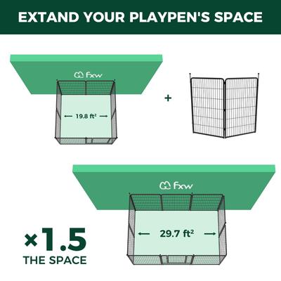 Show full view: FXW Instant Outdoor Dog Playpen, Black, 45-in, 2-panel slide 2 of 5