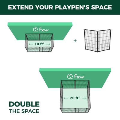 Show full view: FXW Homeplus Indoor Dog Playpen, Black, 45-in, 2-panel slide 2 of 6