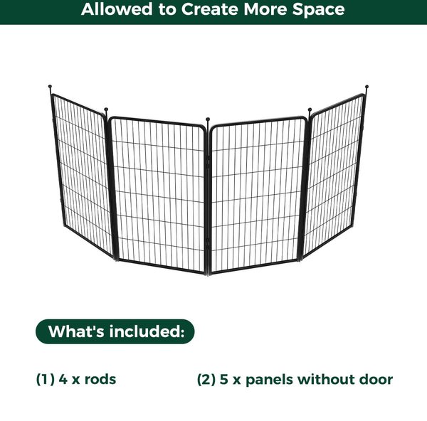 Show full view: FXW Rollick Indoor & Outdoor Dog Playpen, Black, 45-in, 4-panel slide 3 of 7