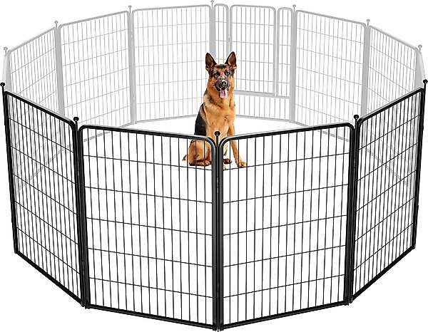Show full view: FXW Rollick Indoor & Outdoor Dog Playpen, Black, 45-in, 4-panel slide 1 of 7