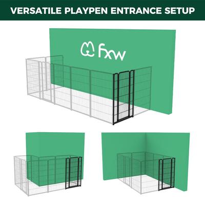 Show full view: FXW Rollick Indoor & Outdoor Dog Playpen, Black, 45-in, 2-panel slide 3 of 8