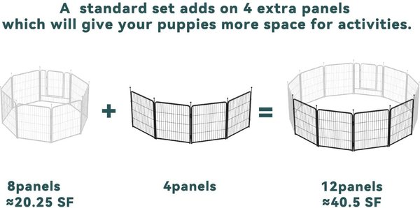 Show full view: FXW Rollick Indoor & Outdoor Dog Playpen, Black, 32-in, 4-panel slide 2 of 7