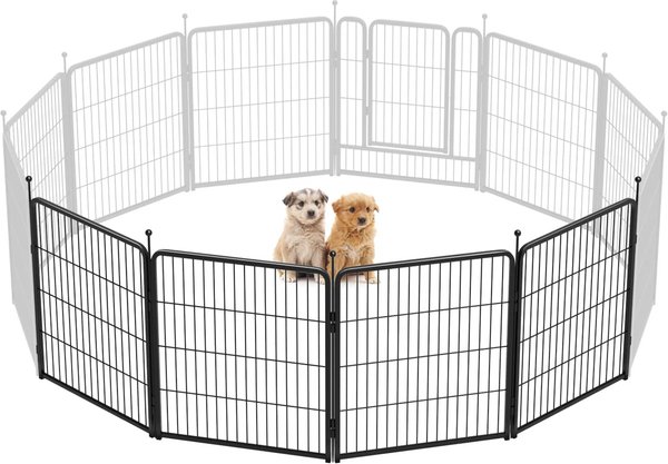 Show full view: FXW Rollick Indoor & Outdoor Dog Playpen, Black, 32-in, 4-panel slide 1 of 7