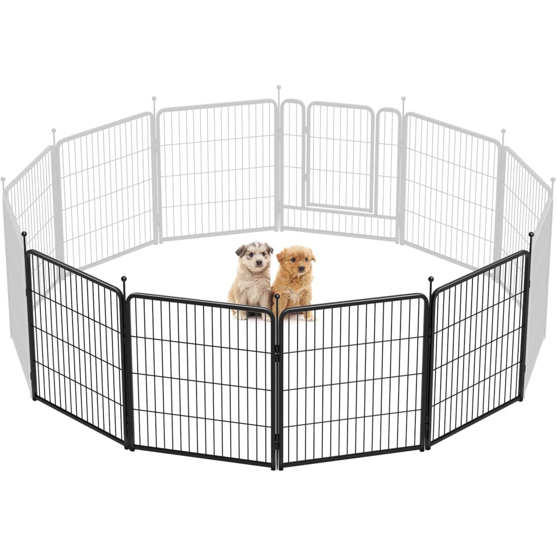 FXW Rollick Outdoor Dog Playpen, Black, 32-in, 4-panel