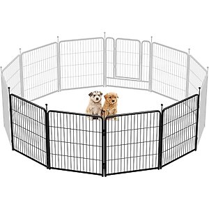 FXW Rollick Indoor & Outdoor Dog Playpen, Black, 32-in, 4-panel
