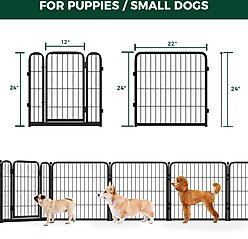 FXW Indoor Playpen with Gate, Black, 24-in, 8-panel slide 2 of 7