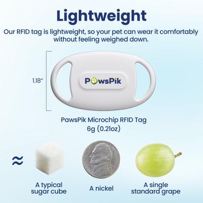 Show full view: PawsPik RFID Microchip Tag for PawsPik Automatic Microchip RFID Dog & Cat Feeder, White, 2 count slide 6 of 7