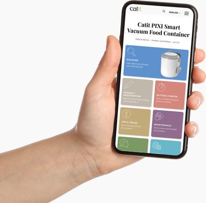 Show full view: Catit PIXI Smart Vacuum Cat Food Container, White slide 6 of 9