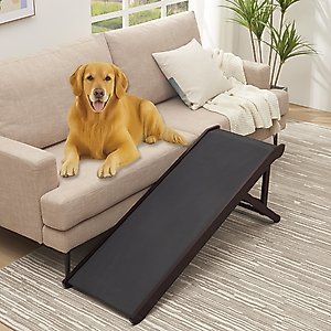 Unipaws Foldable Wooden Dog & Cat Ramp, Plus, Espresso