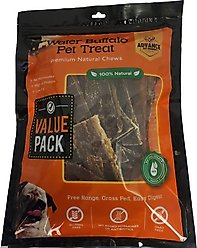 Advance Pet Product Water Buffalo Gullet Jerky Dog Natural Chew Treats, 6-in, 30 count