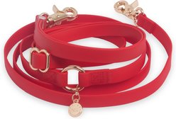 Sunny Tails 4-in-1 Convertible Hands Free Cloud Dog Leash, 8.5-ft long, 5/8-in wide, Cherry Red