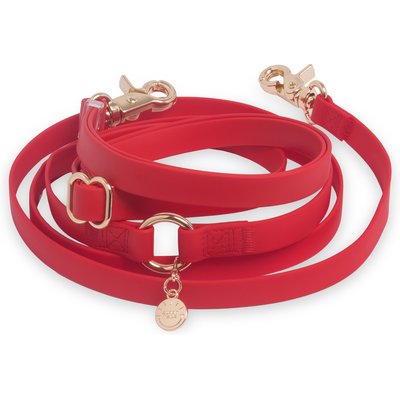 Sunny Tails Sunny Tails 4-in-1 Convertible Hands Free Cloud Dog Leash, 8.5-ft long, 5/8-in wide, Cherry Red