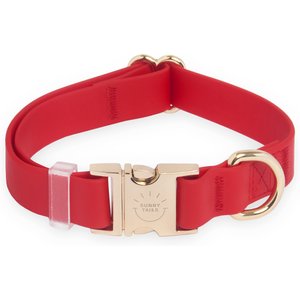 Sunny Tails Cloud Waterproof Dog Collar, Cherry Red, Medium: 12 to 18-in neck, 3/4-in wide