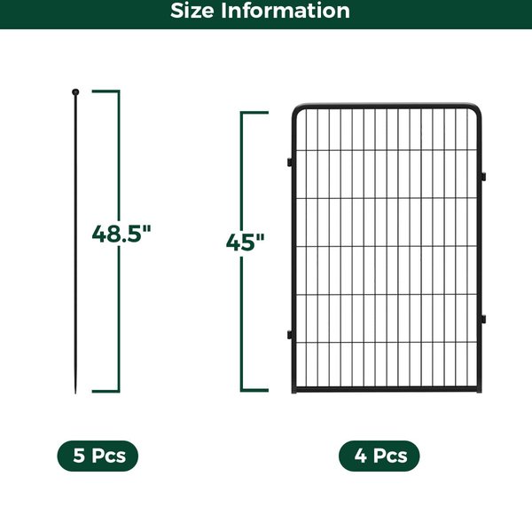 Show full view: FXW Rollick Indoor & Outdoor Dog Playpen, Black, 45-in, 4-panel slide 4 of 7