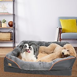 BingoPaw Lounger Sofa Orthopedic Dog Bed, Grey, Large slide 2 of 6