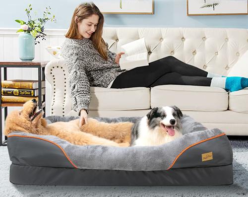Show full view: BingoPaw Lounger Sofa Orthopedic Dog Bed, Grey, X-Large slide 7 of 9