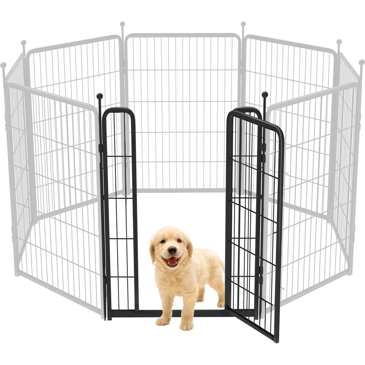 FXW Rollick Outdoor Dog Playpen, Black, 40-in, 1-gate
