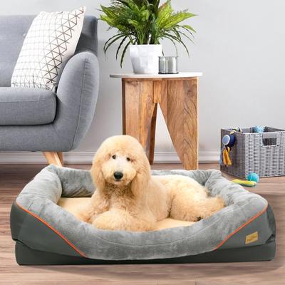 Show full view: BingoPaw Lounger Sofa Orthopedic Dog Bed, Grey, X-Large slide 3 of 9
