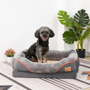 FurHaven Velvet Waves Perfect Comfort Orthopedic Sofa Cat & Dog Bed