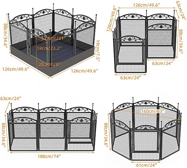 Show full view: BingoPaw Heavy Duty 8 Panel Metal Dog Playpen slide 5 of 10