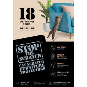 Emmy's Best Pet Products Stop the Scratch Double-Sided Sticky Furniture Protector Sheets, 18 count
