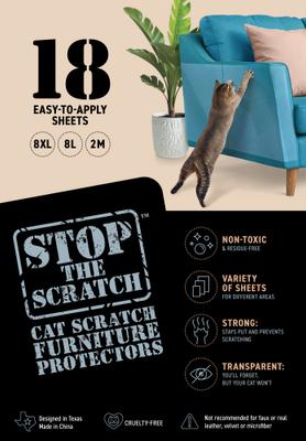 Show full view: Emmy's Best Pet Products Stop the Scratch Double-Sided Sticky Furniture Protector Sheets, 18 count slide 3 of 7