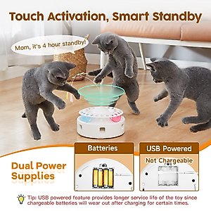 Potaroma 3 in 1 Automatic Interactive Butterfly Cat Toy