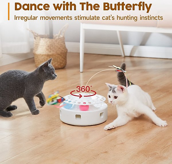 Show full view: Potaroma 3 in 1 Automatic Interactive Butterfly Cat Toy slide 3 of 7