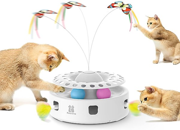 Show full view: Potaroma 3 in 1 Automatic Interactive Butterfly Cat Toy slide 1 of 7