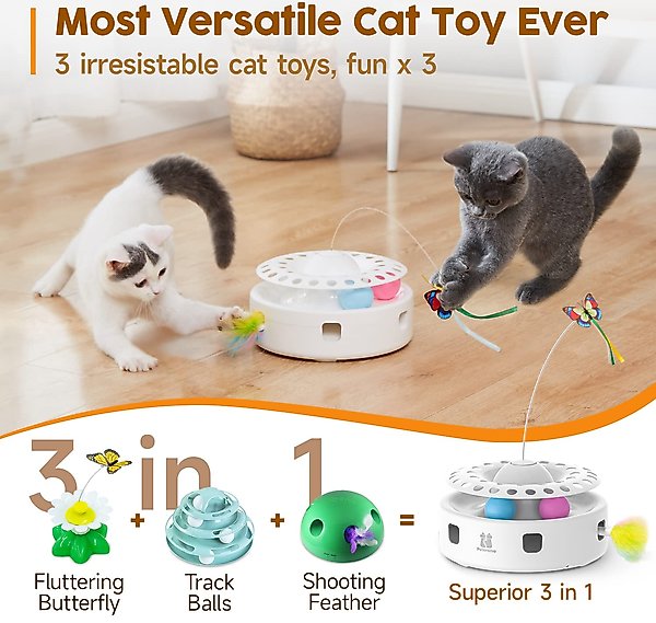 Show full view: Potaroma 3 in 1 Automatic Interactive Butterfly Cat Toy slide 2 of 7