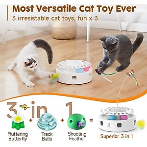 Potaroma 3 in 1 Automatic Interactive Butterfly Cat Toy