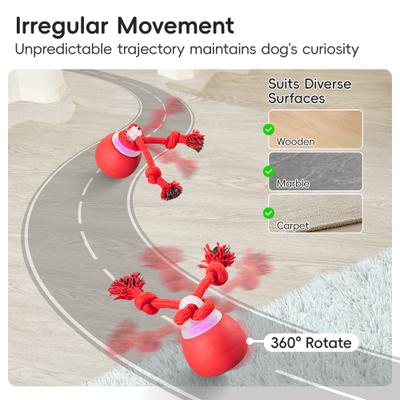 Show full view: Potaroma Interactive Rechargeable Squeaky Dog Ball Toy, Red, Red slide 5 of 8