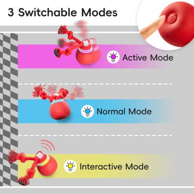 Show full view: Potaroma Interactive Rechargeable Squeaky Dog Ball Toy, Red, Red slide 3 of 8