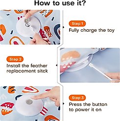 Potaroma In-the-Cover Interactive Cat Feather Toy, Blue slide 2 of 7