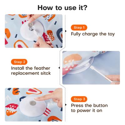 Show full view: Potaroma In-the-Cover Interactive Cat Feather Toy, Blue slide 6 of 8