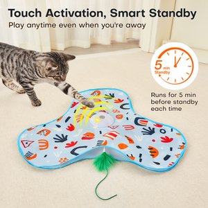 Potaroma In-the-Cover Interactive Cat Feather Toy, Blue