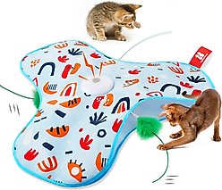 Potaroma In-the-Cover Interactive Cat Feather Toy, Blue
