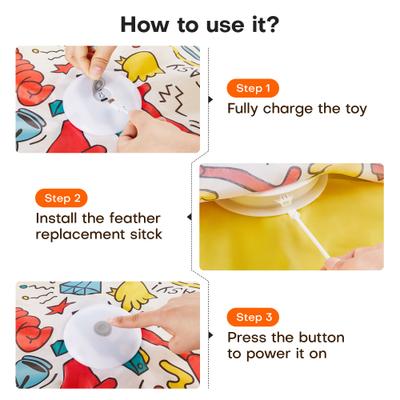 Show full view: Potaroma In-the-Cover Interactive Cat Feather Toy, Yellow slide 6 of 8