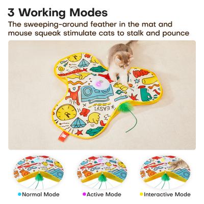 Show full view: Potaroma In-the-Cover Interactive Cat Feather Toy, Yellow slide 3 of 8