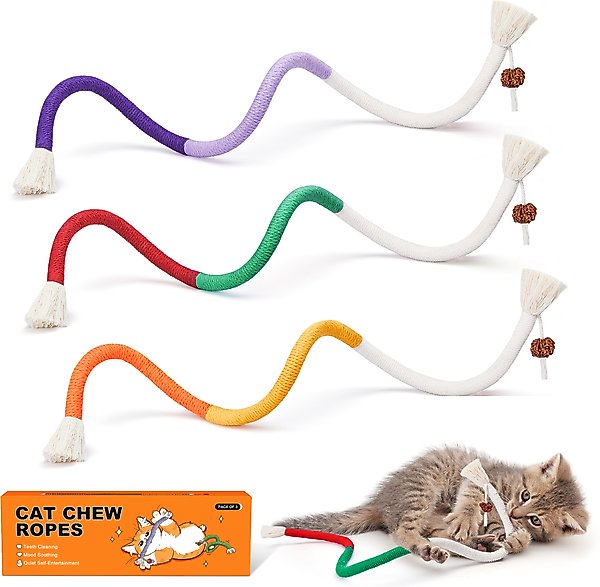 Show full view: Potaroma Chew Ropes Cat Toy, 3 count slide 1 of 8
