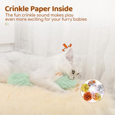 Show full view: Potaroma Catnip Crinkle Kicker Plush Cat Toy, 3 count slide 4 of 6
