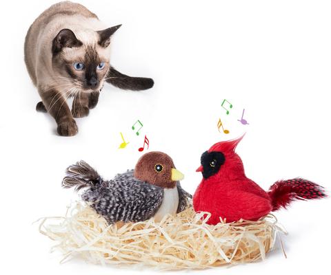Show full view: Potaroma Chirping Birds Cat Toy with Catnip Silvervine, 2 count slide 7 of 8