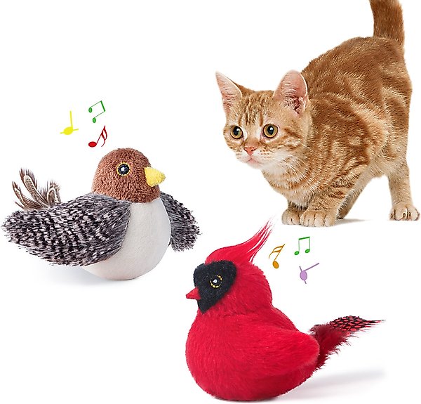 Show full view: Potaroma Chirping Birds Cat Toy with Catnip Silvervine, 2 count slide 1 of 8