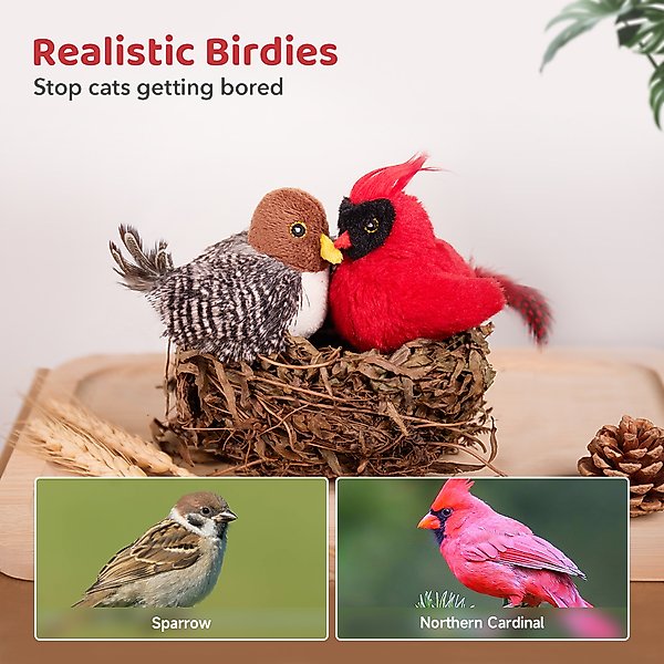 Show full view: Potaroma Chirping Birds Cat Toy with Catnip Silvervine, 2 count slide 3 of 8