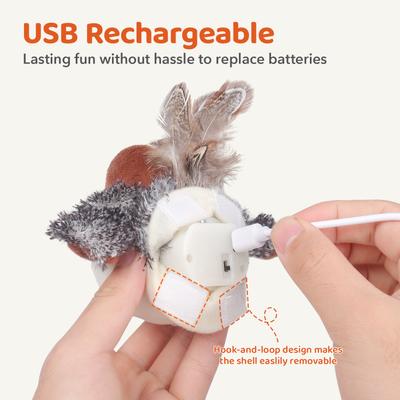 Show full view: Potaroma Rechargeable Flapping Bird Sparrow Cat Toy slide 5 of 8