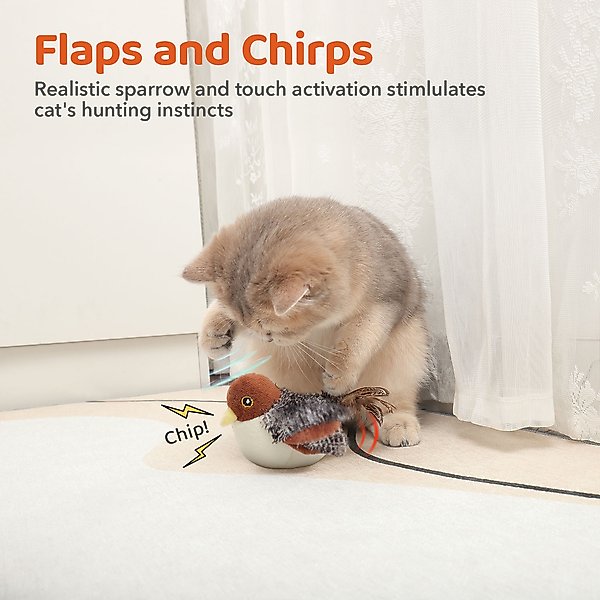Show full view: Potaroma Rechargeable Flapping Bird Sparrow Cat Toy slide 2 of 7
