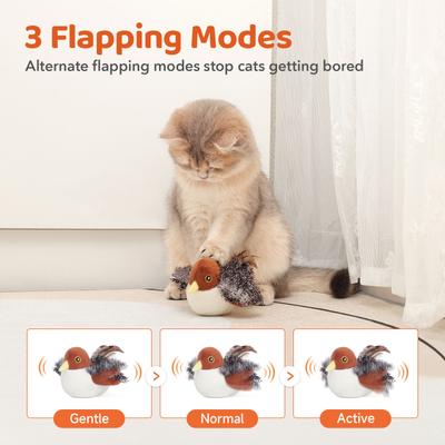Show full view: Potaroma Rechargeable Flapping Bird Sparrow Cat Toy slide 3 of 8