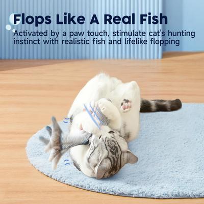 Show full view: Potaroma Flopping Fish Cat Toy with Silvervine & Catnip, Dark Grey, Dark Grey slide 3 of 8